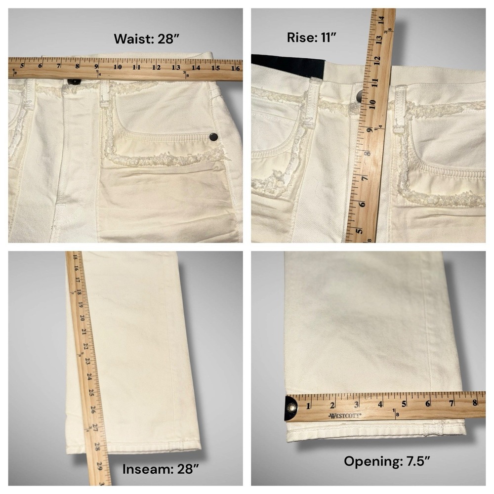 Helmut Lang Inside Out Oversized Boyfriend Jeans Womens‎ 25 Ivory Cream $345 NEW - Picture 9 of 12